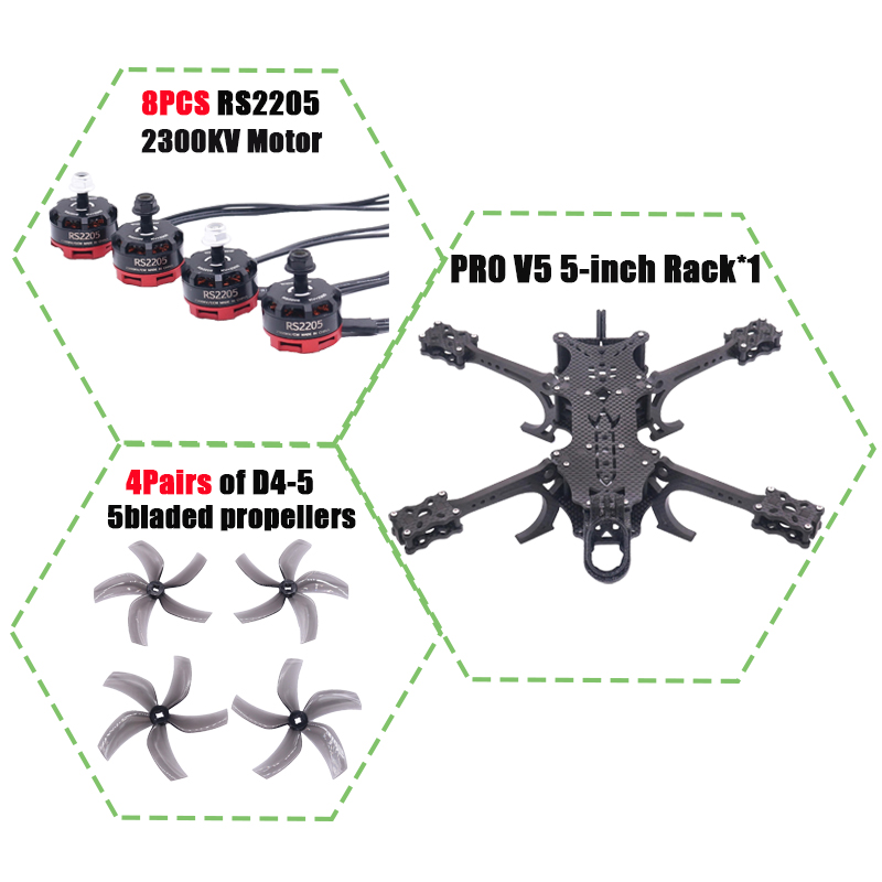 B-CUBE PRO V5 5 بوصة FPV الطائ - مراجعة Drone Kit Octocopter وسعره